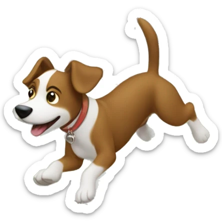 The dog barks to the town below for fun. A kind man flying by rescues the dog. Then every other dog barks  sticker