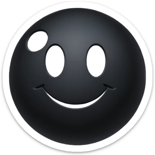 Black Ball with MB written on in the middle of it. Nothing else no holes or anything. sticker