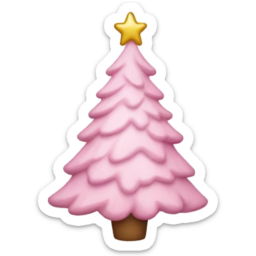 pastel pink christmas tree sticker