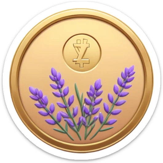 I need you to recreate this image exactly as is but make the color of the coin a ver light purple hue give me three options with different hues of purple sticker