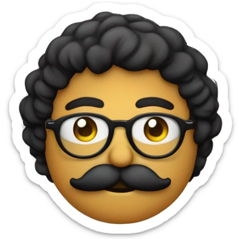 Mec avec lunette ronde fine et bouc moustache noir qui fait la morale a sa sa meilleure amie en lui disant qu'elle est belle  sticker