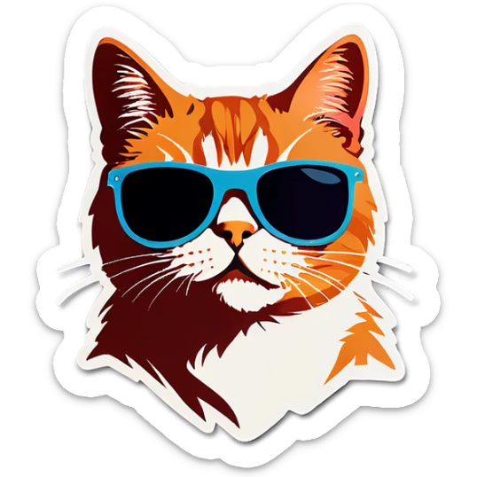 Cat with sunglasses sticker