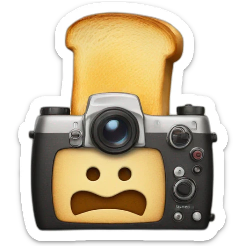 toast with camera in hand sticker