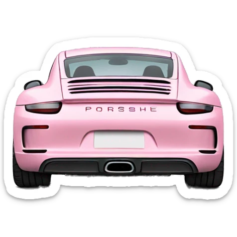 Back view Light pink porshe car sticker