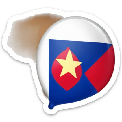 Emoji de carita con una bandera dominicana en los ojos sticker