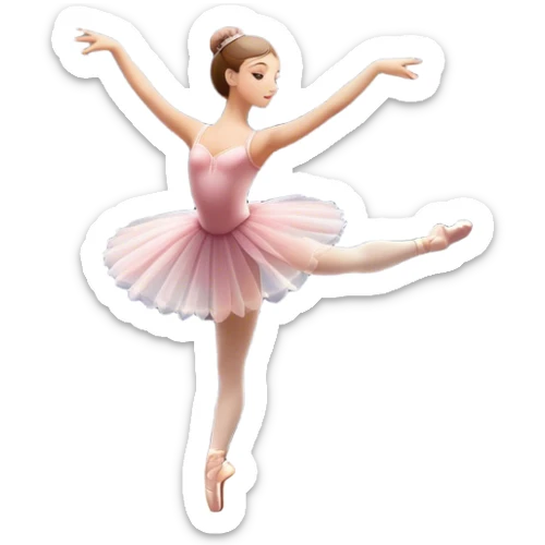 Icon for Ballet: a theater stage with silhouette of a ballerina in an elegant pose, surrounded by spotlight and stage lights. The icon should convey the grace and beauty of ballet, with focus on the dancer and the dramatic lighting. Transparent background. sticker