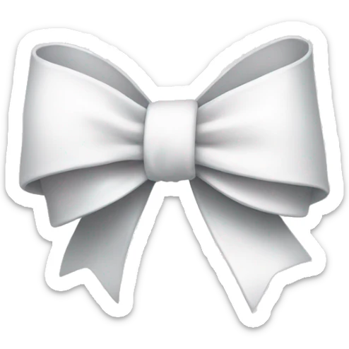 White bow on white bow sticker