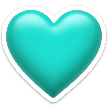 turquoise heart sticker