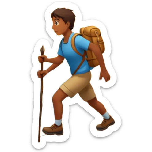 
una mezcla de sol + montaña + caminante estilo petroglifo con un espiral tipo energía ancestral sticker