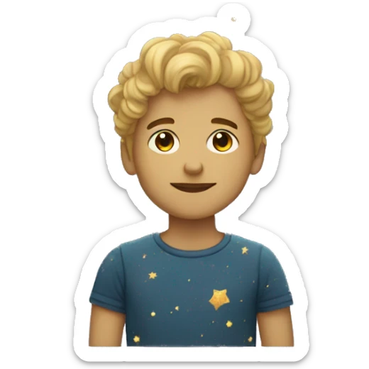 Person wearing t shirt filled with vintage detailed golden stars galaxies celestial sticker