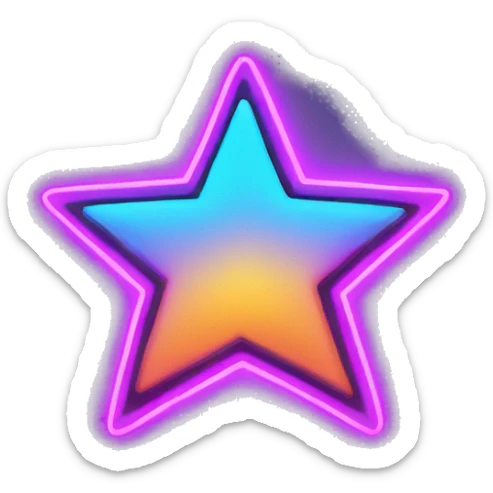 neon star  sticker