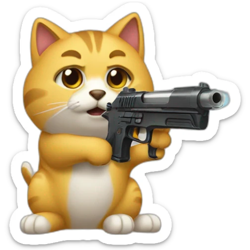 cat with gun like doge_gun emoji (doge gun https//emoji.gg/emoji/1311-doge-gun) sticker
