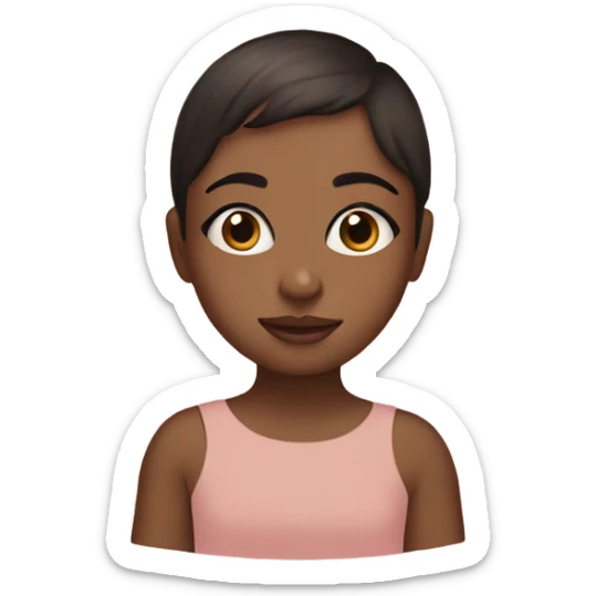 Short hair, brown girl in a baby pink blanket sticker