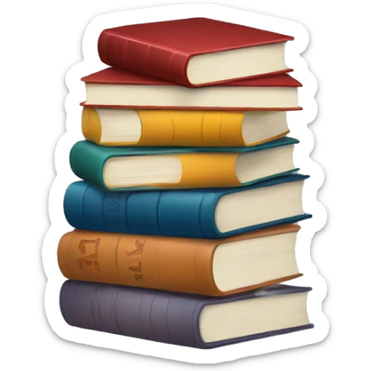 stack of books sticker