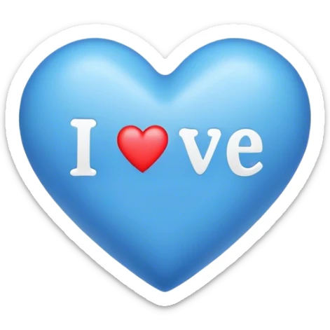 Blue heart with the words I Love You Ry in the middle  sticker