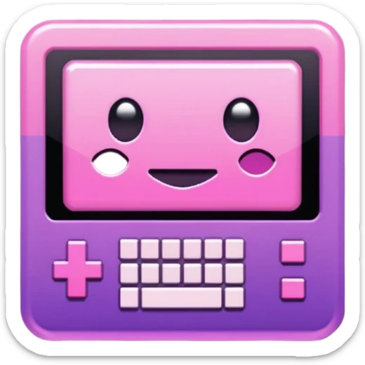 Necesito botones para un reproductor de música, los botones tienen que mezclar un estilo pixel art con vaporwave y usar como coló principal un morado. sticker