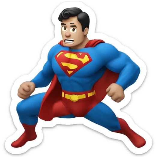 Superman farting sticker