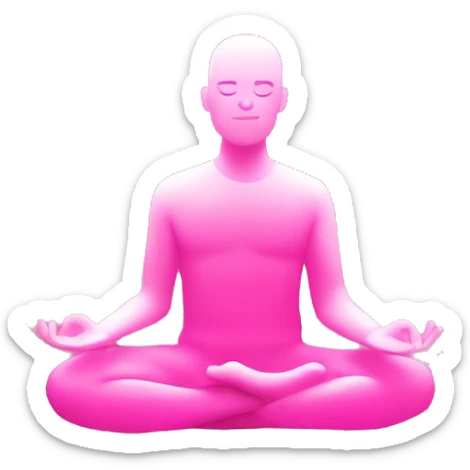 A person who’s sitting in a meditation position, and the pink aura around him. And the person itself pink sticker
