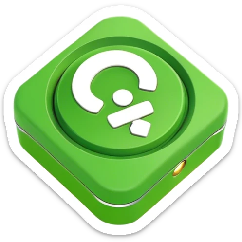 Clash of Clans aesthetic: Cinematic Playful Xbox Power Button Portrait Emoji, rendered in a 3D vector-style similar to standard emojis with minimal shading and bold, simplified shapes. A compact, distinct form with signature details, softly glowing with a modern gaming energy charm. Simplified yet unmistakably iconic, highly detailed and consistent, glowing with a soft radiance and high shine. Stylized with a touch of next-gen innovation and a soft glowing outline, capturing the essence of a beloved gaming relic with a friendly, playful manner! sticker