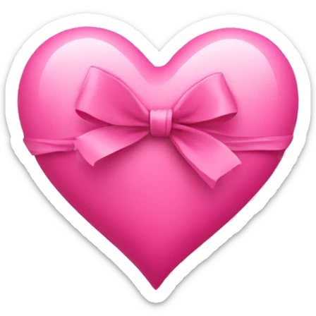 Pink heart with bow sticker