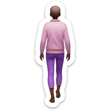 A small figure walks back across a foggy bridge, holding soft pink and purple orbs in each hand—symbolizing compassion and forgiveness. A gentle heart aura trails behind them, showing healing in motion. sticker