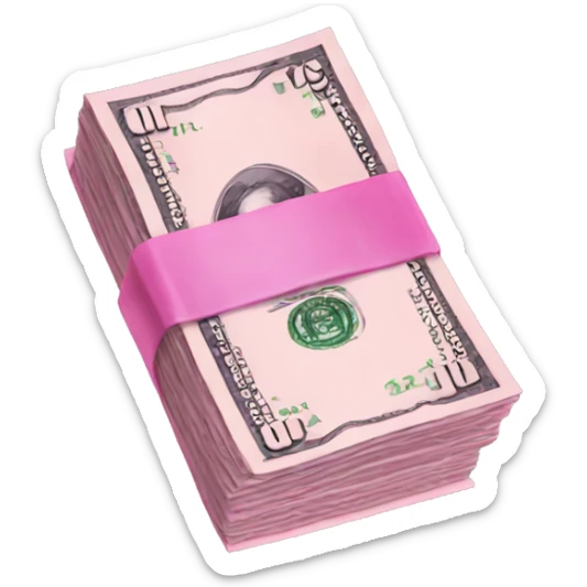 Pink money sticker