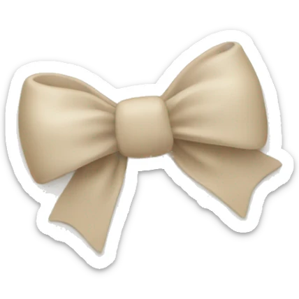 white heart with beige bow sticker