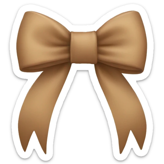 Light brown bow sticker