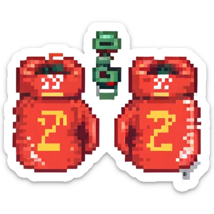 красные боксерские перчатки с надписью "23", no background sticker