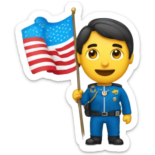 Un hombre con una bandera de unión espñola sticker