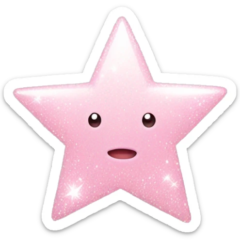 pale pink star sparkle sticker