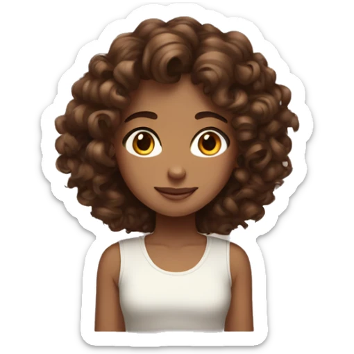 curly brown hair girl with brown hair girl sisters huge  sticker