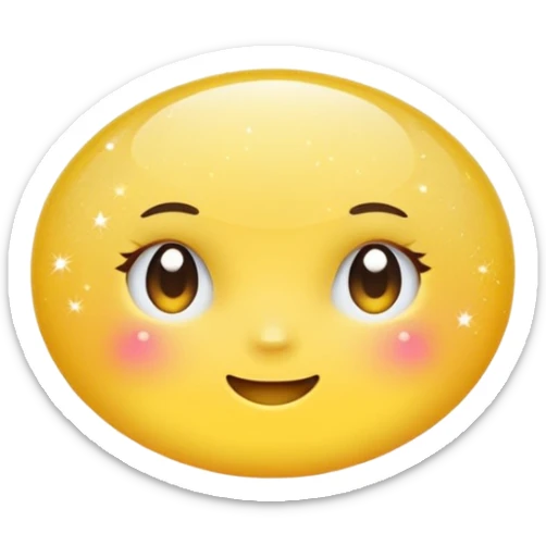 Generate a high-quality 3D cartoon-style emoji of yellow glitter, sparkling effect, smooth gradient colors, rounded and cute appearance, simple white background, high-resolution.
 sticker