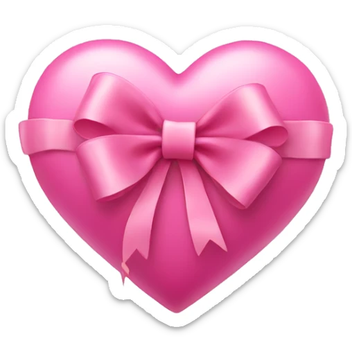 Pink heart with a bow sticker