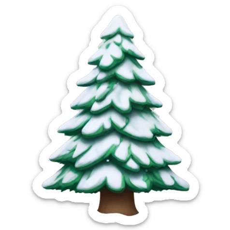 Christmas tree with snow sticker