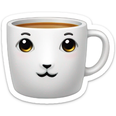 Un un lama de face dépressif avec une tasse de thé dans la maindépressif sticker