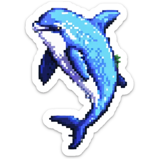 orca pixel art sticker