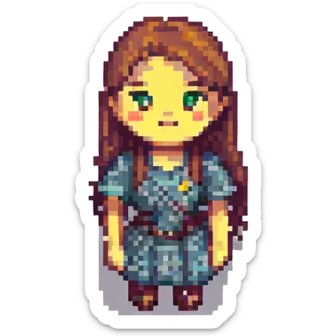 girl emoji pixel art style sticker