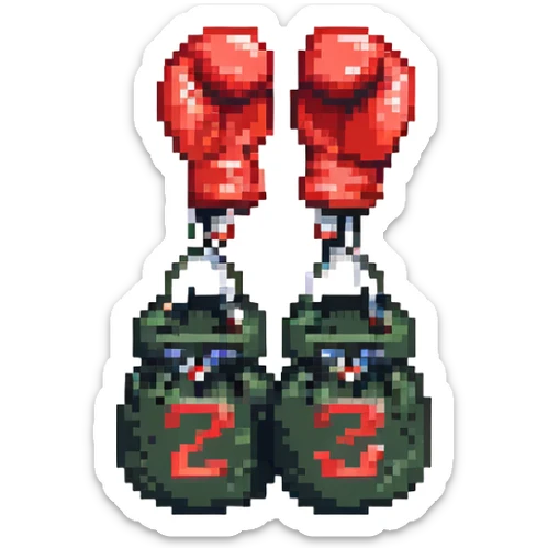 красные боксерские перчатки с надписью "23", no background sticker