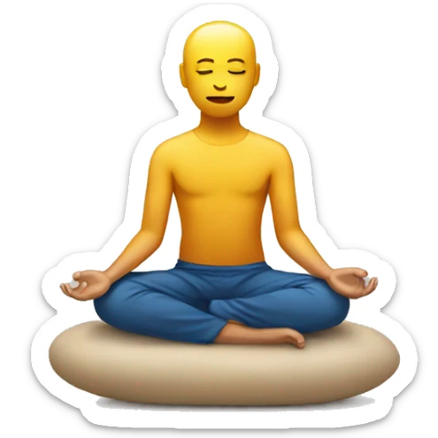 Meditating emoji with star sticker