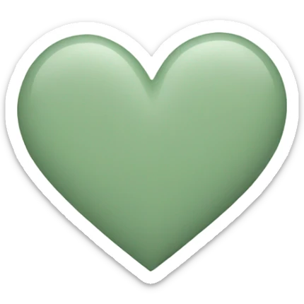 sage green heart sticker