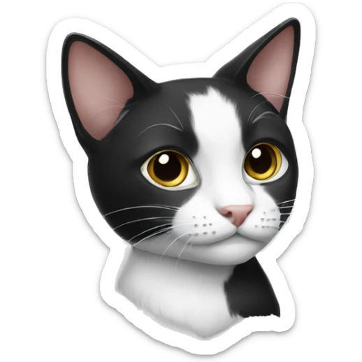 black and white cat sticker