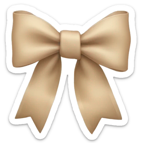 Beige bow sticker