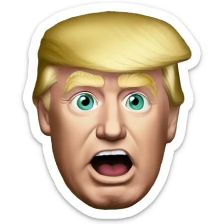 Donald trump with money symbols instead of eyes sticker