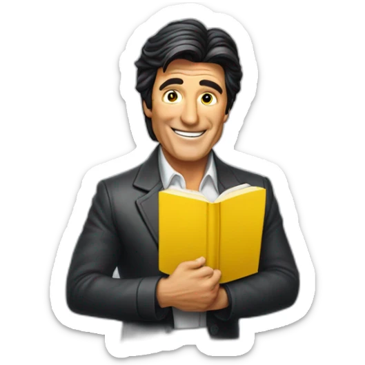 T. Harv Eker showing the yellow book "the secret of a millonaire mind" sticker