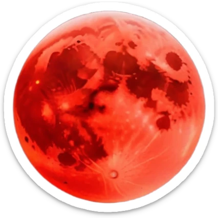 Edgy Black night sky with big Red vibrant neon-crimson-blood-moon Aesthetic scene scenery full picture  sticker