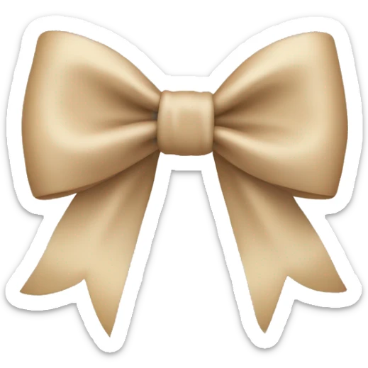beige bow sticker