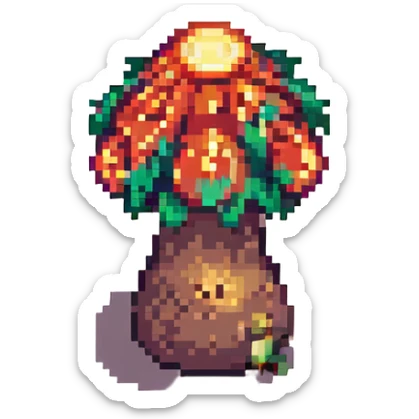 Add a tiny fairy nearby the glowing mushroom in pixel art style, with no background. sticker