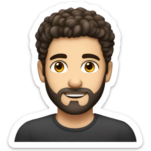 young portuese guy with brown eyes and hair and a beard, white skin, and whol body  sticker