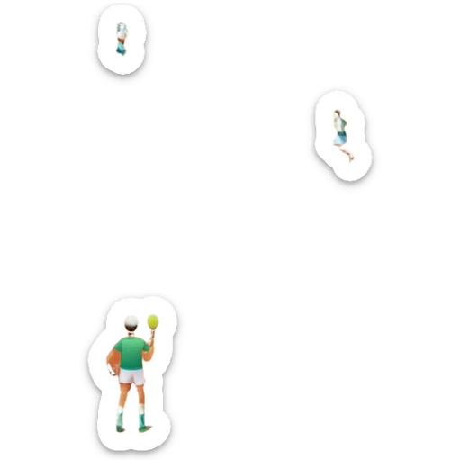 A tennis court at the Roland Garros tournament, with the iconic clay surface and a tennis ball bouncing near the net. The scene evokes the energy and excitement of the grand event, with vibrant crowds in the stands and a competitive atmosphere. sticker
